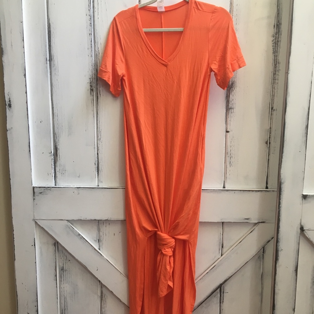 Orange Teeshirt Maxi Dress